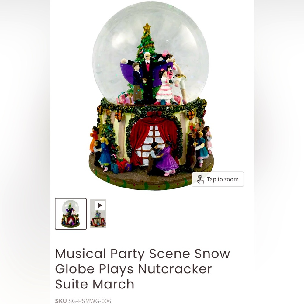 Nutcracker Ballet Gifts NIB Party Scene Snowglobe